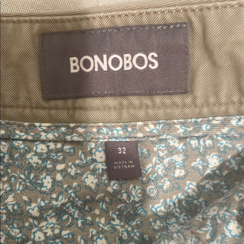 Bonobos grey twill shorts, 32” waist 7” inseam